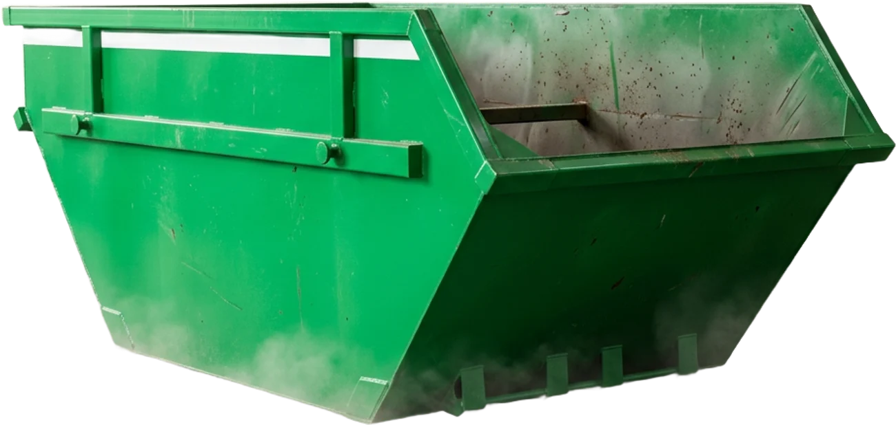 Big Boyz Binz green skip bin, freshly delivered